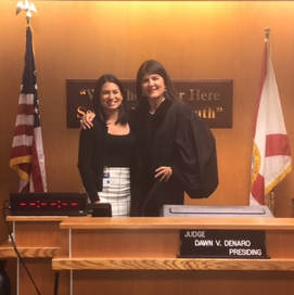 Judge Dawn Denaro with Cristina Bianchi